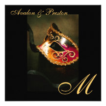 Invitation magnifique de monogramme de masque de M