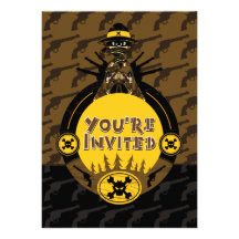 Invitation masqué de manieur de pistolet de cowboy