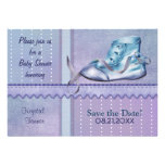 Invitation mauve de douche de rêves pour le bébé