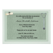 Invitation médicale d'obtention du diplôme de vert