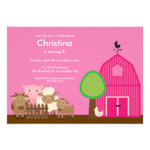 Invitation mignon de fête d'anniversaire d'animaux