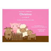 Invitation mignon de fête d'anniversaire d'animaux
