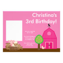 Invitation mignon de photo d'anniversaire d'animau