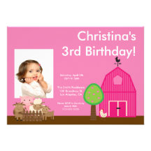 Invitation mignon de photo d'anniversaire d'animau