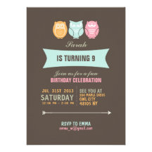 Invitation mignonne d'anniversaire de bande dessin