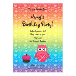 Invitation mignonne d'anniversaire de hibou