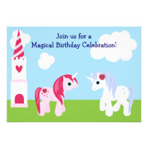 Invitation mignonne d'anniversaire de licorne