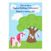 Invitation mignonne d'anniversaire de licorne