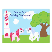 Invitation mignonne d'anniversaire de licorne