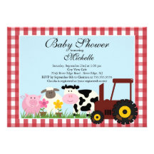 Invitation mignonne de baby shower d'animaux de ga