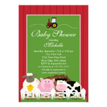 Invitation mignonne de baby shower d'animaux de ga