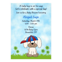 Invitation mignonne de baby shower de chiot pour d