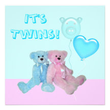 Invitation mignonne de baby shower de jumeaux de n