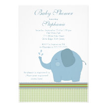 Invitation mignonne de baby shower d'éléphant de b