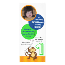 Invitation mignonne de ballon de singe