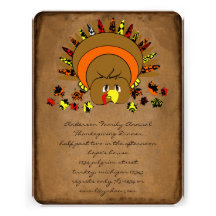Invitation mignonne de dîner de thanksgiving de la