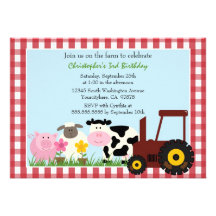 Invitation mignonne de fête d'anniversaire d'anima