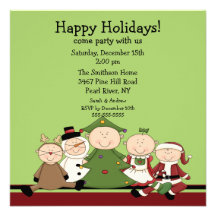 Invitation mignonne de fête de Noël d'enfants