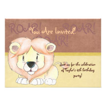Invitation mignonne de lion