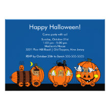 Invitation mignonne de partie de train de Hallowee