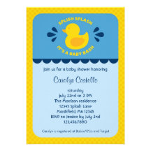 Invitation mignonne en caoutchouc de baby shower