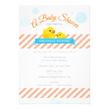 Invitation mignonne en caoutchouc de baby shower
