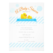 Invitation mignonne en caoutchouc de baby shower
