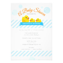 Invitation mignonne en caoutchouc de baby shower d