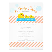 Invitation mignonne en caoutchouc de baby shower d