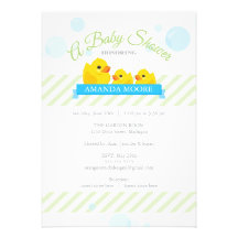 Invitation mignonne en caoutchouc de baby shower d
