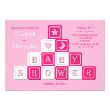 Invitation mixte de baby shower de couples -- Bloc