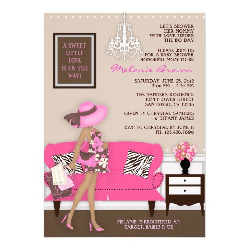 Invitation moderne chic de baby shower de maman