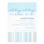 Invitation moderne de baby shower de garçon de jum