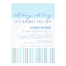 Invitation moderne de baby shower de garçon de jum