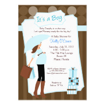 Invitation moderne de baby shower de maman - bébé 