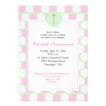 Invitation moderne de baptême de point de rose/ver invitations