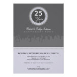 Invitation moderne de fête d'anniversaire (gris/ar