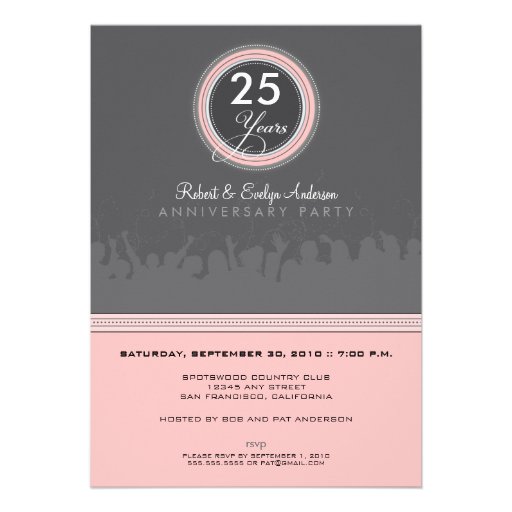 Invitation moderne de fête d'anniversaire (gris/ro
