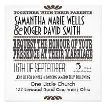 Invitation moderne de typographie