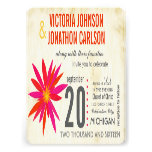 Invitation moderne rose orange de mariage de margu