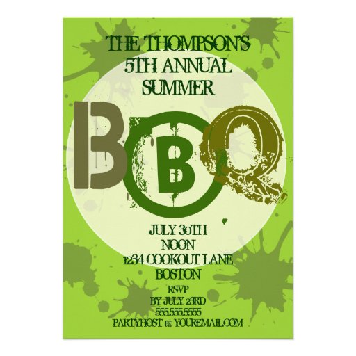 Invitation moderne sale de BBQ