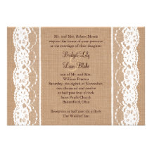 Invitation moyen de toile de jute et de mariage de