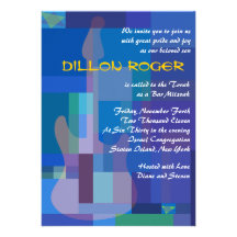 Invitation musicale de bat mitzvah de barre de gui