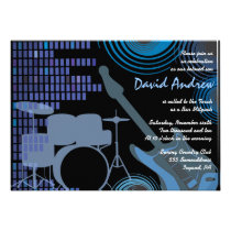 Invitation musicale de bat mitzvah de barre de pet invitations