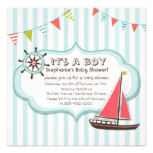 Invitation nautique bleue de baby shower de banniè