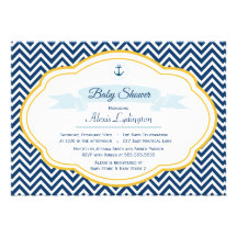 Invitation nautique de douche de bébé de chevron d