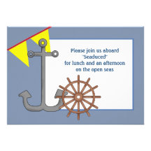 Invitation nautique de forme de bateau