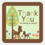 Invitation neutre de baby shower de cerfs communs  stickers carrés