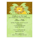 Invitation neutre de baby shower de lion de jungle