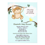Invitation neutre de baby shower de singe et de bi invitations